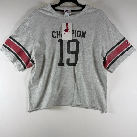 Champion Women's Short Sleeve Cropped T-Shirt - Gray S - Picture 3 of 7